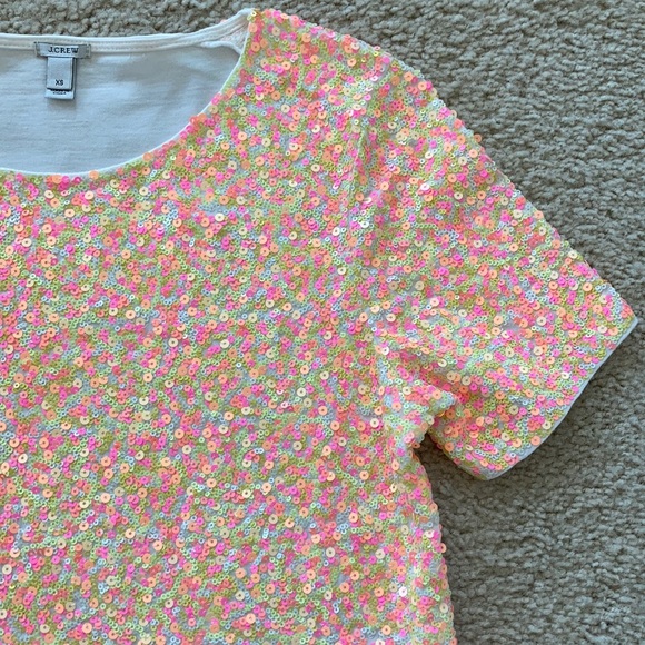 J. Crew Sequined Short Sleeve Tee - Picture 4 of 8